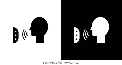 Icono de control de voz ilustración simple en diseño plano
