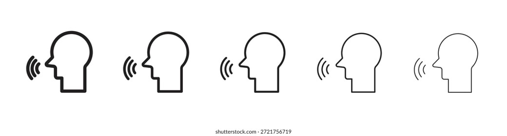 Icono de control de voz. Estilo de contorno simple. Elementos gráficos.