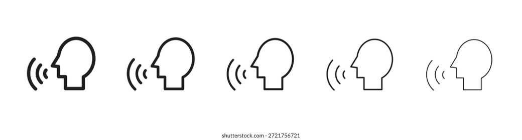 Icono de control de voz. Estilo de contorno simple. Elementos gráficos.