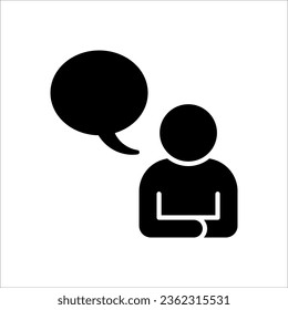 Voice control icon. Speak or talk recognition icon, sound commander or speech dictator head, vector illustration on white background