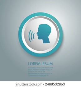Icono de control de voz. Icono lineal de reconocimiento de voz, comando de voz y conversación, comandante de sonido o jefe de dictador de voz, Ilustración vectorial