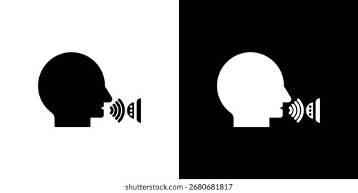 Símbolo del icono del control de voz. diseño simple editable.