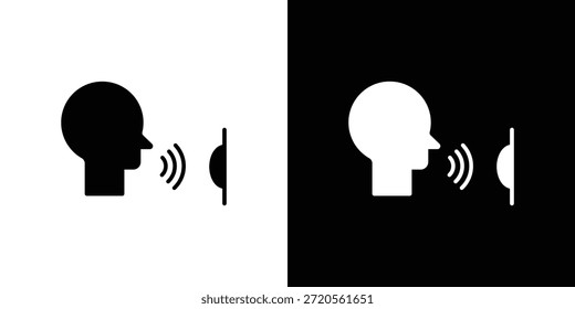 Símbolo de icono de control de voz. Diseño simple y plano para y App