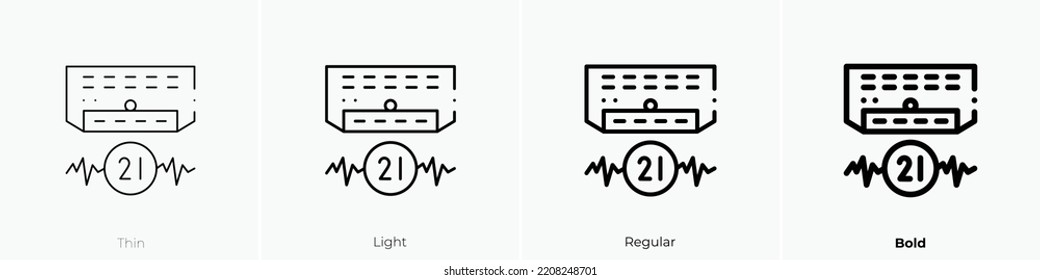 Voice Control Icon. Thin, Light Regular And Bold Style Design Isolated On White Background