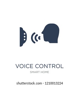 Voice control icon. Trendy flat vector Voice control icon on white background from smart home collection, vector illustration can be use for web and mobile, eps10