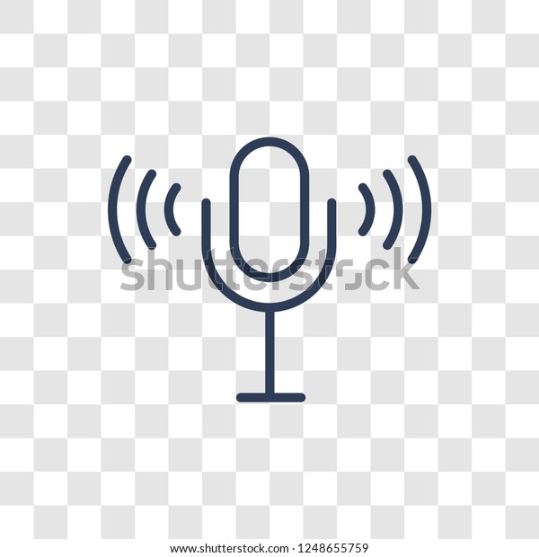 Voice\
control icon. Trendy linear Voice control logo concept on\
transparent background from Smarthome\
collection