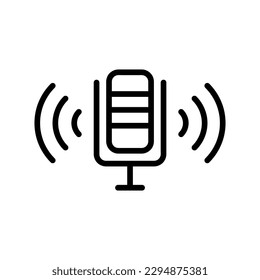 Sprachkontrollsymbol. Trendy Voice Control Logo-Illustration auf weißem Hintergrund.EPS