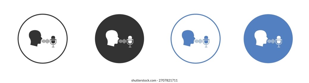 Ilustração de arte vetorial de ícone de controle de voz. para conceitos móveis e designs da Web