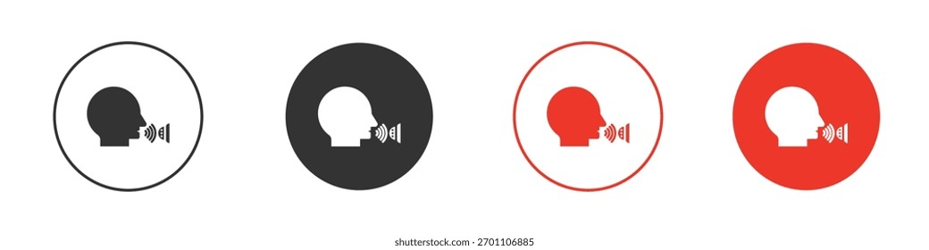 Icono de control de voz colección de Vector. Vector Ilustraciones de símbolos de stock