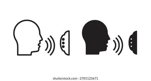 Icono de control de voz colección de Vector. Vector Ilustraciones de símbolos de stock