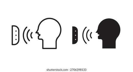 Icono de control de voz Ilustración vectorial. Diseño plano. Símbolos de Vector de Diseño gráfico.