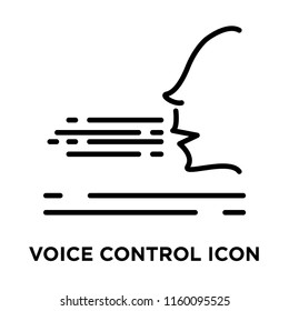 Voice control icon vector isolated on white background, Voice control transparent sign , line symbol or linear element design in outline style