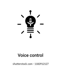 Voice control icon vector isolated on white background, logo concept of Voice control sign on transparent background, filled black symbol
