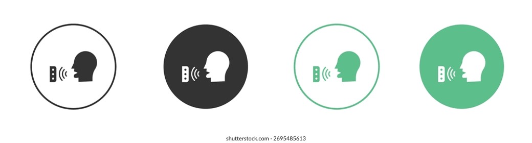 Voice control icon vector pictogram for ui ux interface elements