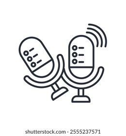 Voice control icon. vector.Editable stroke.linear style sign for use web design,logo.Symbol illustration.