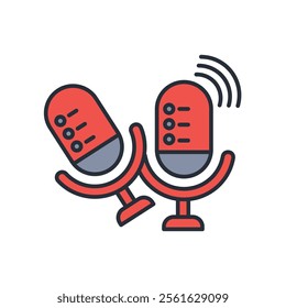Voice control icon. vector.Editable stroke.linear style sign for use web design,logo.Symbol illustration.