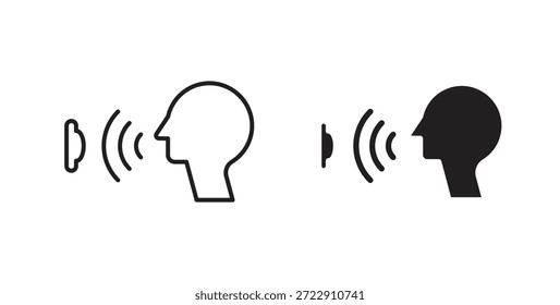 Icono de control de voz para Web y App. Ilustración vectorial eps