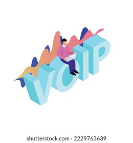 Composición isométrica de control de voz con personas que controlan dispositivos inteligentes con comandos de voz ilustración vectorial