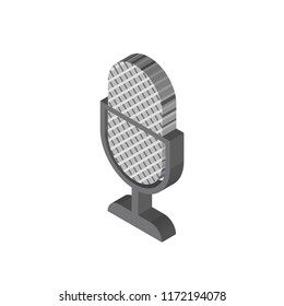 Voice control isometric left top view 3D icon