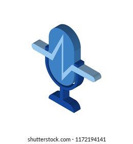 Voice control isometric left top view 3D icon