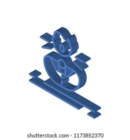 Voice control isometric left top view 3D icon