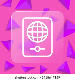 Icono de línea de control de voz. Datos biométricos, contraseña, seguridad de la información, gadget, dispositivo, computadora. Estilo de glasmorfismo. Icono de línea de vector para negocios y publicidad
