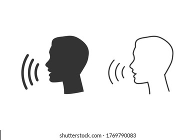 Head People Listen Speak Icon Vector Stock Vector (Royalty Free) 1354885247