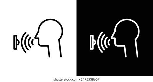 Ilustración vectorial de iconos de línea de control de voz.