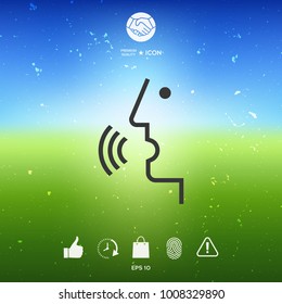 Voice control, person talking - icon