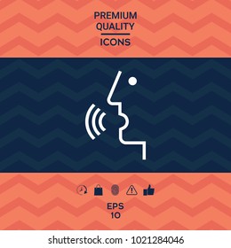 Voice control, person talking - icon