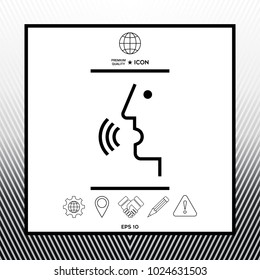 Voice control, person talking - icon