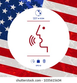 Voice control, person talking - icon