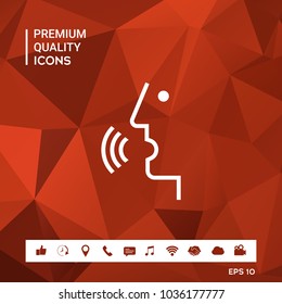 Voice control, person talking - icon