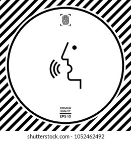 Voice control, person talking - icon