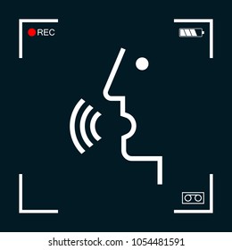 Voice control, person talking - icon