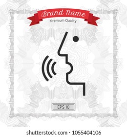 Voice control, person talking - icon