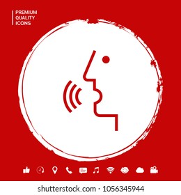 Voice control, person talking - icon