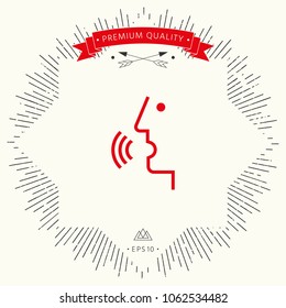 Voice control, person talking - icon