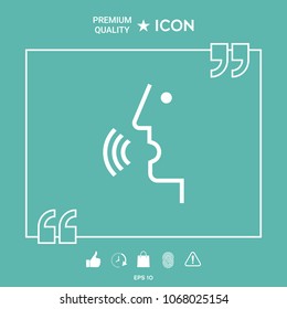 Voice control, person talking - icon