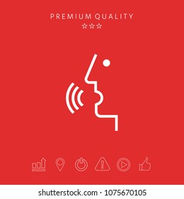 Voice control, person talking - icon