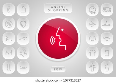 Voice control, person talking - icon