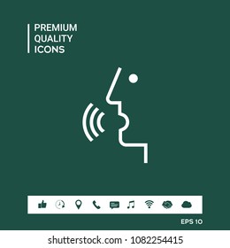 Voice control, person talking - icon