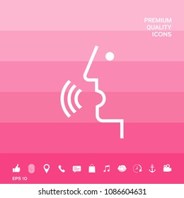 Voice control, person talking - icon