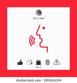 Voice control, person talking - icon