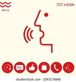 Voice control, person talking - icon
