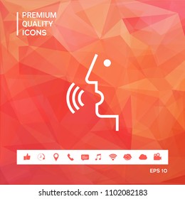 Voice control, person talking - icon