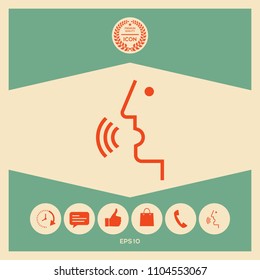 Voice control, person talking - icon