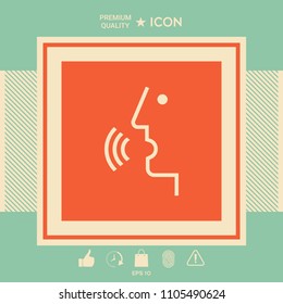 Voice control, person talking - icon