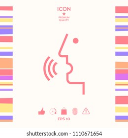Voice control, person talking - icon