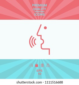 Voice control, person talking - icon